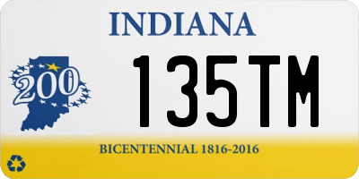 IN license plate 135TM