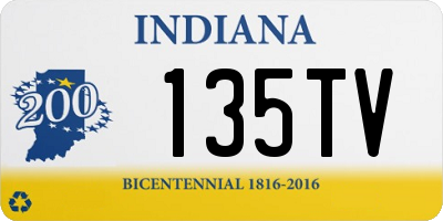 IN license plate 135TV