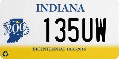 IN license plate 135UW