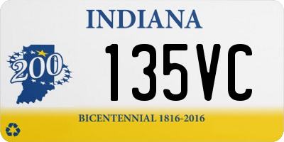 IN license plate 135VC