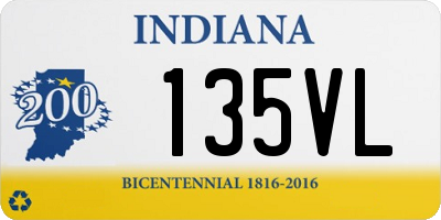 IN license plate 135VL