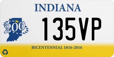 IN license plate 135VP