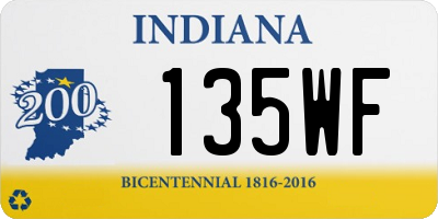 IN license plate 135WF