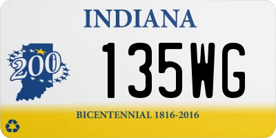 IN license plate 135WG