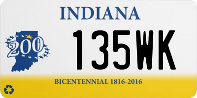 IN license plate 135WK