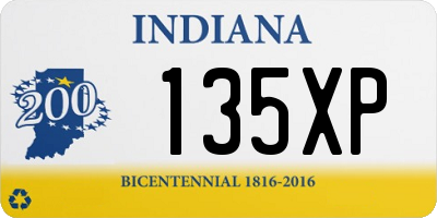 IN license plate 135XP