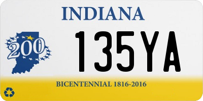 IN license plate 135YA