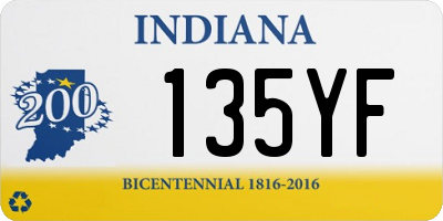IN license plate 135YF