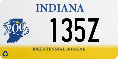 IN license plate 135Z