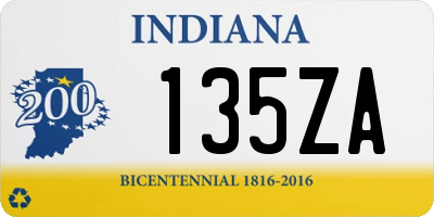 IN license plate 135ZA