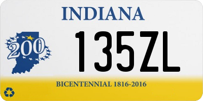 IN license plate 135ZL