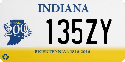 IN license plate 135ZY