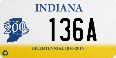 IN license plate 136A