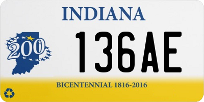 IN license plate 136AE