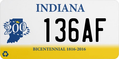 IN license plate 136AF