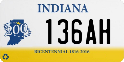 IN license plate 136AH