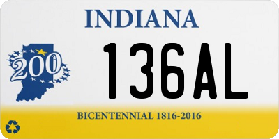 IN license plate 136AL