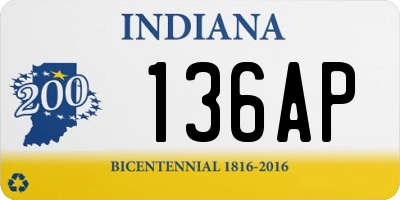 IN license plate 136AP