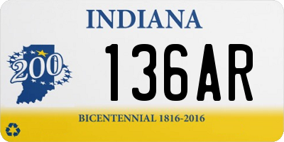 IN license plate 136AR