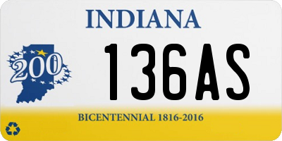 IN license plate 136AS