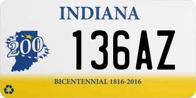 IN license plate 136AZ