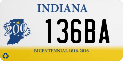 IN license plate 136BA