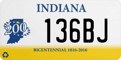 IN license plate 136BJ