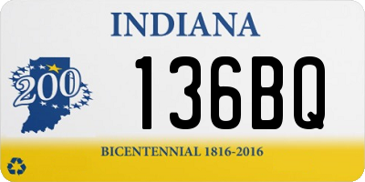IN license plate 136BQ