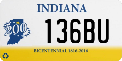 IN license plate 136BU