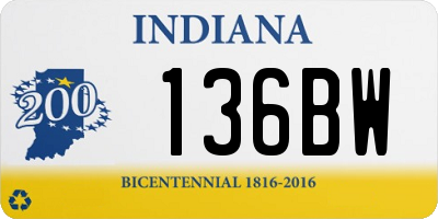 IN license plate 136BW