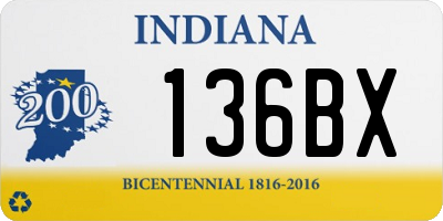 IN license plate 136BX