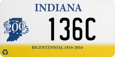 IN license plate 136C
