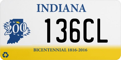 IN license plate 136CL