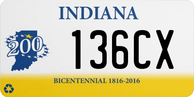 IN license plate 136CX