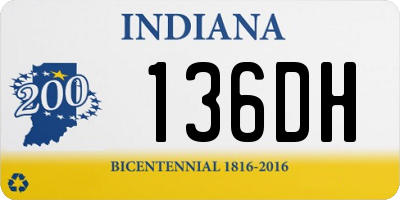 IN license plate 136DH