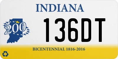 IN license plate 136DT