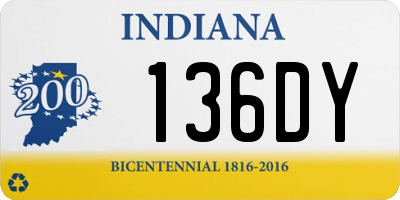 IN license plate 136DY