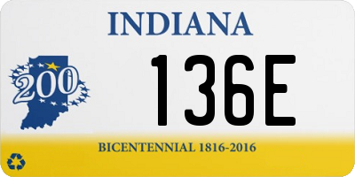 IN license plate 136E