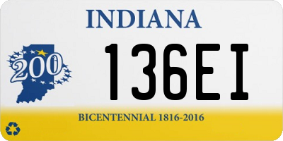 IN license plate 136EI
