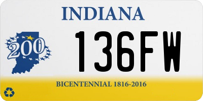 IN license plate 136FW