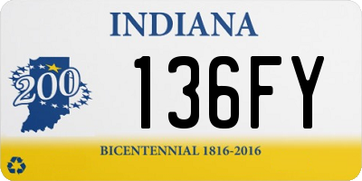 IN license plate 136FY