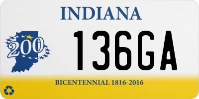 IN license plate 136GA