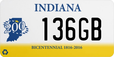IN license plate 136GB