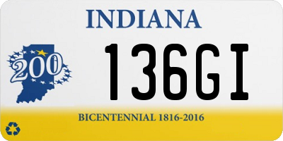 IN license plate 136GI