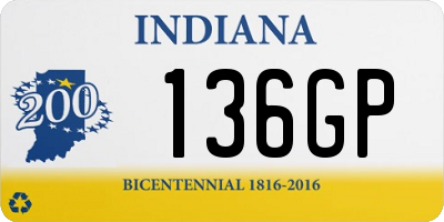 IN license plate 136GP