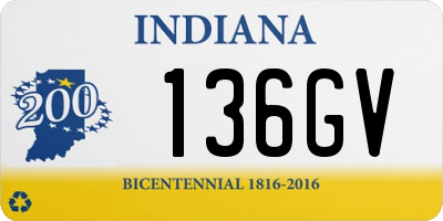 IN license plate 136GV