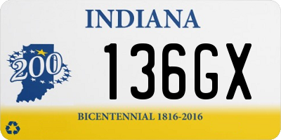 IN license plate 136GX