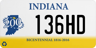 IN license plate 136HD