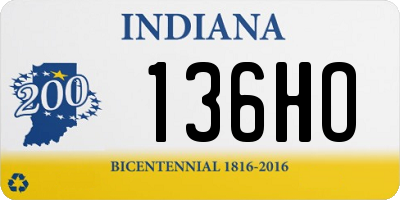 IN license plate 136HO