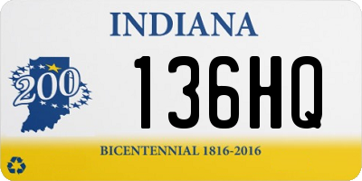 IN license plate 136HQ